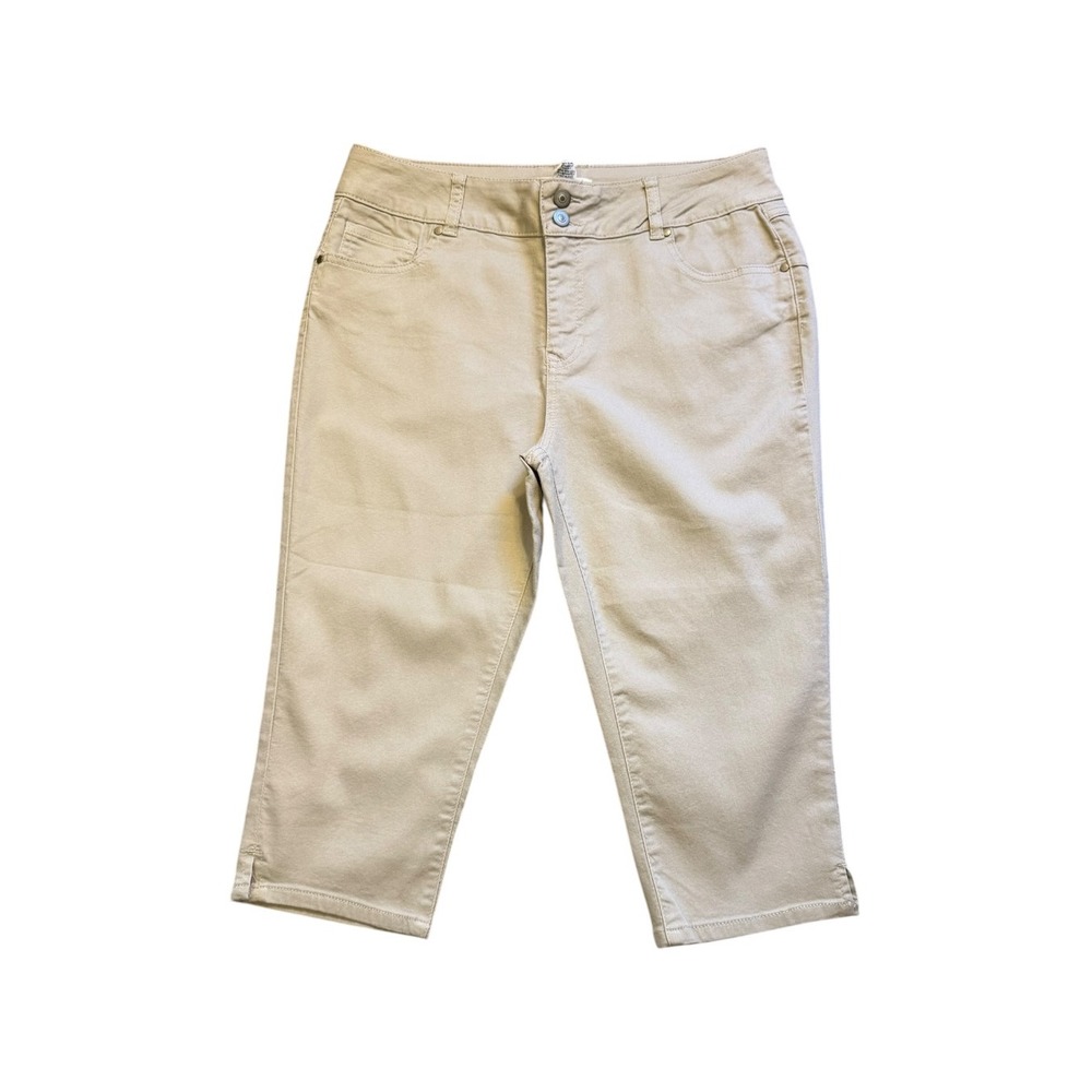 Workshop Republic Clothing Beige Capri Pants Women Size 14 New Khaki Cropped